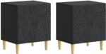 vidaXL Noptiera 2 pcs Negru 43 x 34, 5 x 50 cm Lemn prelucrat GartenMobel Dekor (895028)