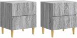 vidaXL Noptiera 2 pcs Sonoma gri 43 x 34, 5 x 48 cm Lemn prelucrat GartenMobel Dekor (894998)