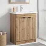 vidaXL Dulap de baie sub chiuveta Stejar Artizanal 56 x 37, 5 x 81 cm GartenMobel Dekor (890103)