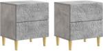 vidaXL Noptiera 2 pcs Gri Beton 43 x 34, 5 x 48 cm Lemn prelucrat GartenMobel Dekor (894992)
