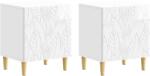 vidaXL Noptiera 2 pcs Alb foarte lucios 43 x 34, 5 x 50 cm GartenMobel Dekor (895034)
