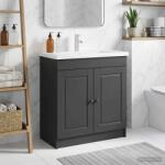 vidaXL Dulap de baie sub chiuveta Negru 78, 5 x 37, 5 x 81 cm GartenMobel Dekor (890075)