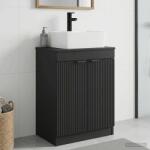vidaXL Mobila de baie cu chiuveta Negru 54 x 35 x 83 cm Lemn prelucrat GartenMobel Dekor (890159)