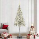 vidaXL Brad de Craciun cu 300 LED cu suport Alb 210 cm PE si Otel GartenMobel Dekor (3396246)