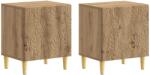 vidaXL Noptiera 2 pcs Stejar Artizanal 43 x 34, 5 x 50 cm GartenMobel Dekor (895044)