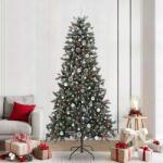 vidaXL Brad de Craciun artificial Verde 240 cm PVC si Plastic si Otel GartenMobel Dekor (3395909)