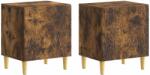 vidaXL Noptiera 2 pcs Stejar fumuriu 43 x 34, 5 x 50 cm Lemn prelucrat GartenMobel Dekor (895036)