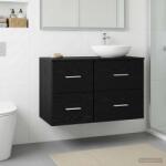 vidaXL Dulap de Baie Intre Stejar Negru 30 x 41 x 50 cm Lemn prelucrat GartenMobel Dekor (890367)