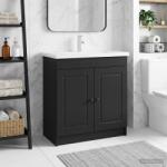 vidaXL Dulap de baie sub chiuveta Negru 56 x 37, 5 x 81 cm GartenMobel Dekor (890065)