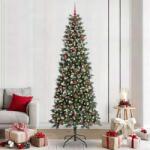 vidaXL Brad de Craciun artificial Verde 240 cm PVC si Plastic si Otel GartenMobel Dekor (3395844)