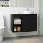 vidaXL Dulap de Baie Intre Stejar Negru 30 x 35 x 50 cm Lemn prelucrat GartenMobel Dekor (890335)