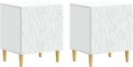 vidaXL Noptiera 2 pcs Alb 43 x 34, 5 x 50 cm Lemn prelucrat GartenMobel Dekor (895026)
