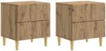 vidaXL Noptiera 2 pcs Stejar Artizanal 43 x 34, 5 x 48 cm GartenMobel Dekor (895004)