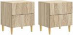 vidaXL Noptiera 2 pcs Stejar Sonoma 43 x 34, 5 x 48 cm Lemn prelucrat GartenMobel Dekor (894990)