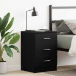 vidaXL Noptiera din stejar negru, 38x35x55 cm, lemn prelucrat GartenMobel Dekor (862428)