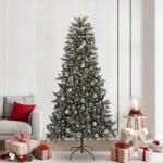 vidaXL Brad de Craciun artificial Verde 240 cm PVC si Plastic si Otel GartenMobel Dekor (3395908)