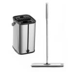 Dreamramp Set curatenie DreamRamp galeata mop si tijă din inox, model reptunghiular, finisaj lucios si orificiu de scurgerea a apei cu doua rezerve (INOX2)