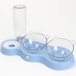 Linomag Bol ortopedic dublu pentru pisici cu reumplere automata a apei, Linomag®, 500ml, 37x24x15 cm, Albastru deschis (boad)