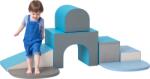 HOMCOM 7 Blocuri de Construcție Moi pentru Copii 12-36 de Luni Pu și Epe, Albastru și Gri | Aosom Romania (3D0-012V03MX)