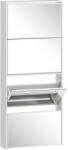 HomCom Dulap pentru Pantofi Economizor de Spațiu cu 4 Uși cu Oglindă 63x17x146 cm Alb | Aosom Romania (837-647V00WT) Pantofar
