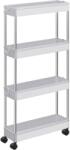 SONGMICS Műanyag mobilpolc, 40 × 12, 5 × 88 cm, 4 polc, fehér (81037)