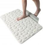  Fürdőszoba szőnyegek csúszásgátló hab memory kövek mata thick white (EL115-WH)