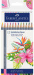 Faber-Castell Színes ceruza készlet, akvarell hatszögletű GOLDFABER AQUA Trópusi virágok Faber-Castell 12klf. szín (FC114610) - web24