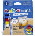 CARIOCA Marker cu vopsea acrilica si varf pensula Carioca 5 buc/set (PMK082)
