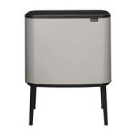 Brabantia Cos de gunoi Brabantia Bo Touch 1010454, 3x11 l, Deschidere lina si silentioasa, Gri (1010454) Cos de gunoi
