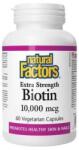 Natural Factors Biotin Extra Strength, 10000 mcg, 60 capsule, Natural Factors