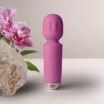Rocks-Off Vibrator Mini Wand Peony Pink, 16 Moduri Vibratii, Silicon, USB, Roz, 11.5 cm Vibrator