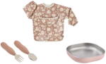 Beaba Étkészlet First Meals Gift Set Savannah Bloom Beaba 4 részes rozsdamentes acél étkezőszett díszdobozos csomagolásban rózsaszín 4 hó-tól (BE913638)