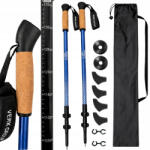 Nordic walking bot, túrabot, parafa markolattal, kék - állítható trekking bot (v14706_N)