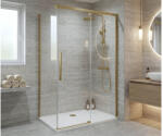 SAPHO GELCO LUXOR GOLD tolóajtó, fix oldalfallal, 100x90 cm, transzparent üveg, matt arany profil (GU1210GGU2190Gfix)