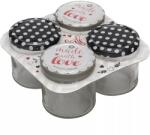 Gastro Borcan pentru conservare Gastro 210 ml, capac cu filet Fabricat cu dragoste, culori diferite, set 4 buc