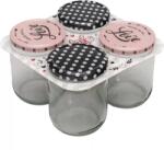 Gastro Borcan pentru conservare Gastro 540 ml, capac cu filet Fabricat cu dragoste, culori diferite, set 4 buc