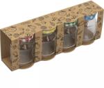 Gastro Borcan pentru conservare Gastro 80 ml, capac cu filet în carouri, culori diferite, set 4 buc