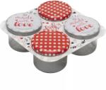 Gastro Borcan pentru conserve Gastro 235 ml, capac cu filet Fabricat cu dragoste, culori diferite, set 4 buc