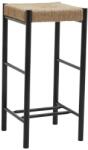 Premier Housewares Черен/в естествен цвят бар стол от масивен бук (височина на седалката 72 cm) Bandar - Premier Housewares (2407007)