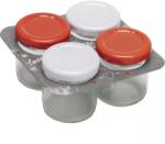 Gastro Borcan pentru conservare Gastro 40 ml, capac cu filet în diferite culori, set 4 buc