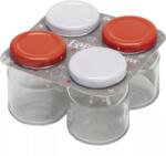Gastro Borcan pentru conserve Gastro 80 ml, capac cu filet în diverse culori, set 4 buc