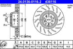 ATE Disc frana ATE 24.0136-0116.2 (24.0136-0116.2) - turbochic
