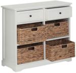 Premier Housewares Скрин от масивна Пауловния в цвят слонова кост 76x70x33 cm Vermont - Premier Housewares (2404024)