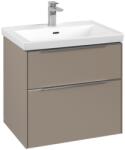 Villeroy & Boch Dulap baza suspendat Villeroy & Boch Subway 3.0 622x576x478 mm cu doua sertare, Taupe, maner aluminiu (C57600VM)