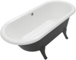 Villeroy & Boch Cada freestanding Villeroy & Boch Hommage 177x77cm, ventil cu capac si preaplin crom, Pure Black, interior Stone White (UBQ180HOM7WR7V-RW)
