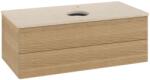Villeroy & Boch Dulap baza suspendat Villeroy & Boch Antao cu 2 sertare, 100x50cm, blat marmura Botticino, front texturat Honey Oak (K20153HN)