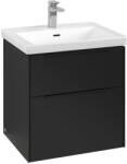Villeroy & Boch Dulap baza suspendat Villeroy & Boch Subway 3.0 572x576x478 mm cu doua sertare, Volcano Black, maner Volcano Black (C57801VL)