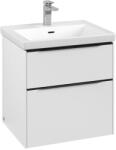 Villeroy & Boch Dulap baza suspendat Villeroy & Boch Subway 3.0 572x576x478 mm cu doua sertare, Pure White, maner Volcano Black (C57801VF)