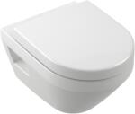 Villeroy & Boch Set vas wc suspendat Villeroy & Boch Architectura Oval Compact TwistFlush [e3], CeramicPlus si capac cu inchidere lenta si QuickRelease, alb alpin (4687CLR1)