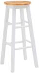 Premier Housewares Бял/в естествен цвят бар стол от масивно каучуково дърво (височина на седалката 74 cm) Chester - Premier Housewares (2407065)